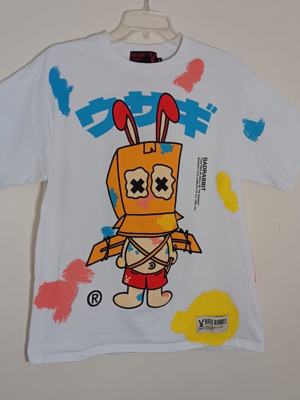 Bad Rabbit double bad studio graphic Tshirt mens M white Japanese street wear